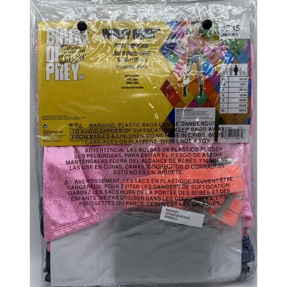 Harley Quinn Birds Of Prey 4 Piece Halloween Cosplay Costume Adult Large 10-12 - Picture 8 of 15
